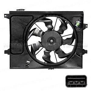 Электровентилятор охлаждения для автомобилей Soul II (14-) 1.6i/2.0i (с кожухом) LUZAR, LFK 0819
